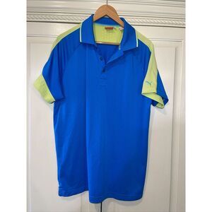Puma‎ Men's Polo Shirt Sz. Large Blue & Green